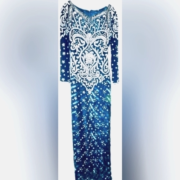 Formal pageant gown, New, silk and sequin purchased in Manhattan - Picture 1 of 6